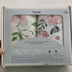 Floral Stretchy Sheets - Pink and Green